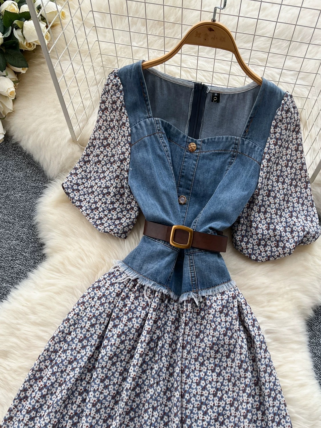 Take a hint denim dress & belt DD99 images